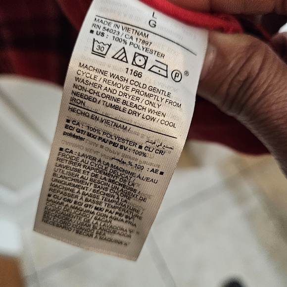 Old Navy Red Plaid Coat Size L - Picture 4 of 7